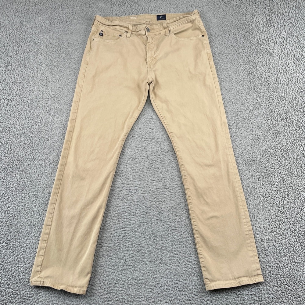 AG Adriano Goldschmied Pants Mens 34x32 Tan Everett Slim Straight Khaki Chino